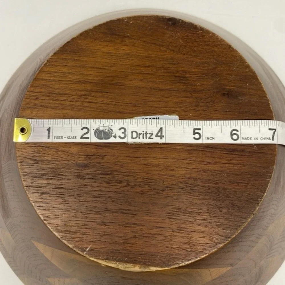 Vtg‎ MCM Ozark Walnutware Wooden Salad Bowl 14x7 Mid Century Modern Made in USA